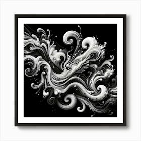 Black and White Abstract Art 268 Art Print