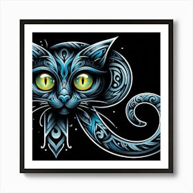 Cat blue 1 Art Print