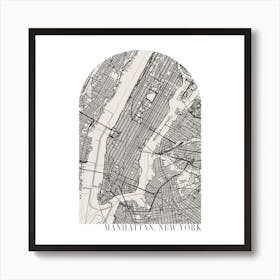 Manhattan New York Boho Minimal Arch Street Map Art Print