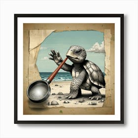 Turtle On The Beach 6 Art Print