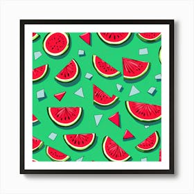 Watermelon Seamless Pattern 1 Art Print