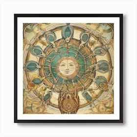Astrological Nouveau Chart Series - 2 Art Print