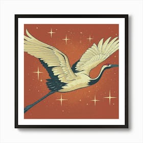 Crane In Flight Art Print