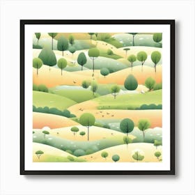 Landscape With Trees 6 Art Print