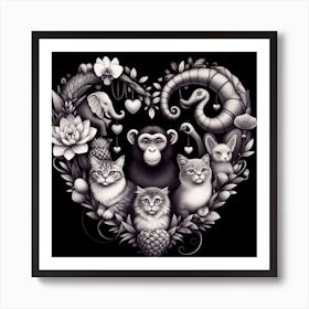 Heart Of Animals Art Print