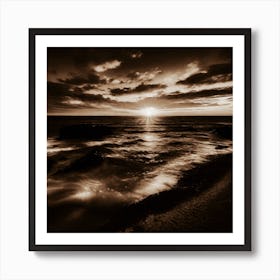 Sunset On The Beach 1050 Art Print