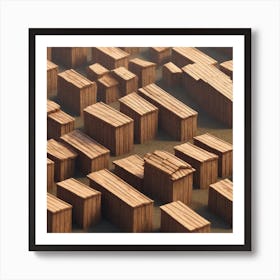 Wooden Boxes Art Print