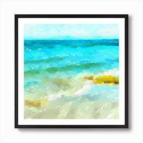 Blue sea waves Art Print