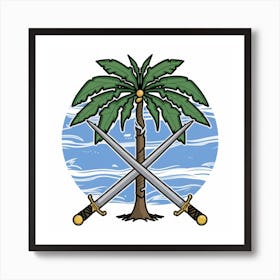 Palm Tree With Swords Art Print