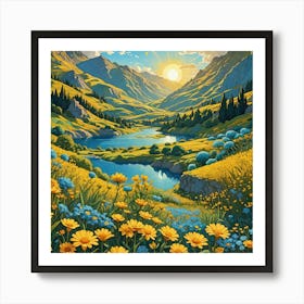 Valley Of Flowers 1 Art Print