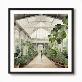 A Solitary Walk At Kew Gardens Plant House Interior Art 1 Art Print