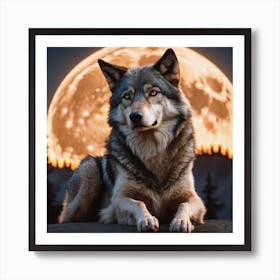 Wolf Sitting Art Print