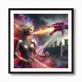 Dragon Force Shield Art Print