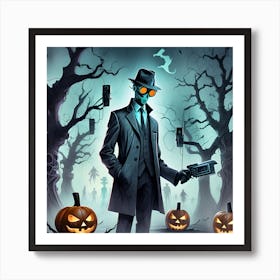 A Private Elegantly Dressed Halloween Detective Art Print