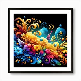 Colorful Floral Background Art Print