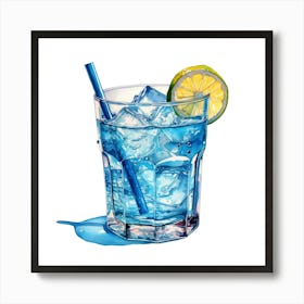 Blue Drink Art Print