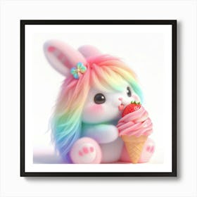 Rainbow Bunny 3 Art Print