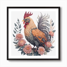 Beautiful Rooster (5) Art Print