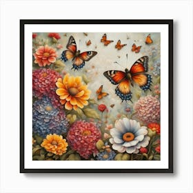 Butterfly Garden Art Print