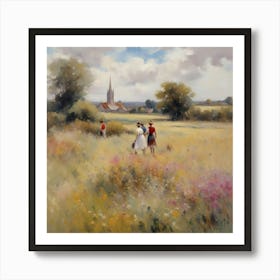 Across the Field Of Flowers, Aston Art Print