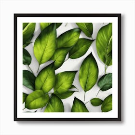 Green Leaves Seamless Pattern Art Print