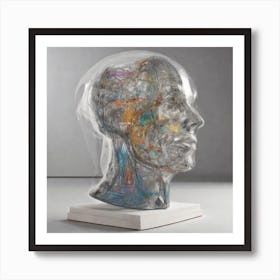 Human Head Sculpture Art Print