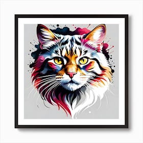 Colorful Cat 15 Art Print