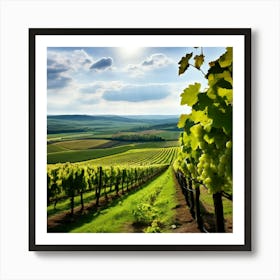 Countryside Wine Heaven Vine Green Nature Rheinland Grape Grower Eifel Spring Vinery Blan (2) Art Print