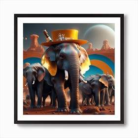 Havana Elephants on Mars Art Print