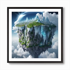 Crystal Island hanging in the sky Art Print