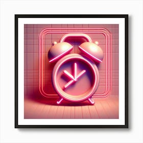 Neon Alarm Clock Art Print