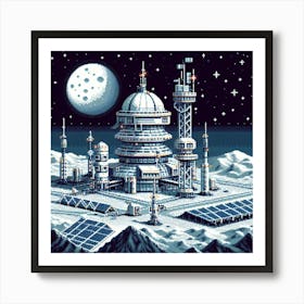 8-bit lunar base 1 Art Print