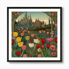 Tulips In The Garden 21 Art Print