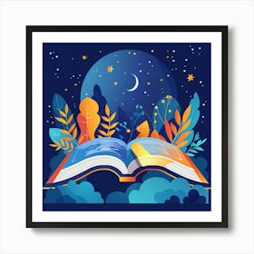 Open Book In The Sky Art Print