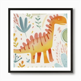 Cute Spinosaurus Dinosaur Watercolour Style 3 Art Print