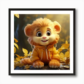 Lion In Autumn Art Print