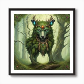 Wolf In The Woods Art Print