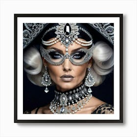 Woman In A Mask Art Print