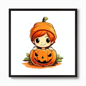 Pumpkin boy Art Print