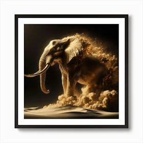 Elephant In The Desert 3 Art Print