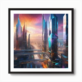 Futuristic Cityscape 100 Art Print