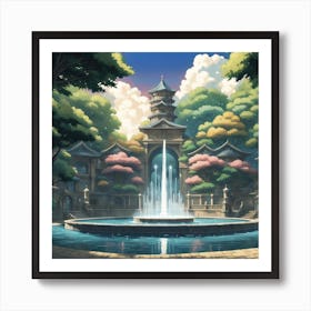 Fountain Anime Art Print