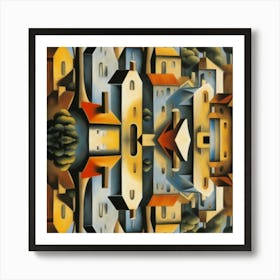 Happy Houses Art Print