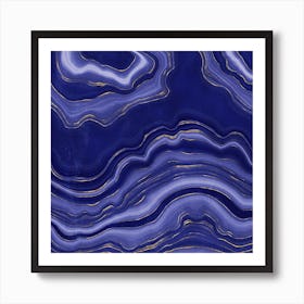 Blue Agate Texture 06 Art Print