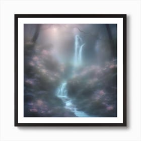 Waterfall In The Forest Art Print