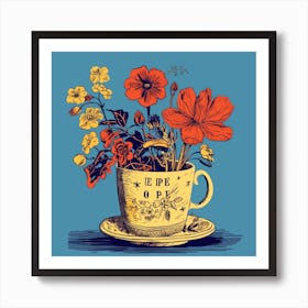 Flowers In A Cup Poster