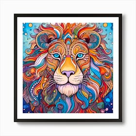 Vivid Abstract Lion 1 Art Print