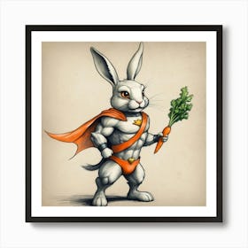 Rabbit Superhero 1 Art Print