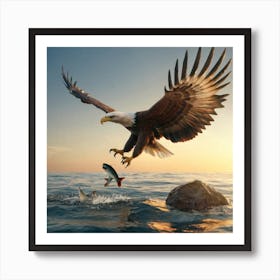 Eagle Catching Fish Art Print