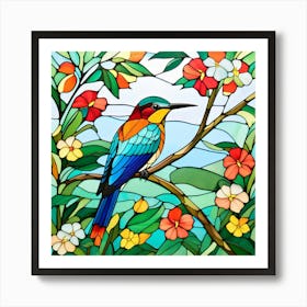 Stained Glass Bird Art Print